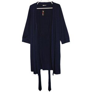 Hotouch Women's Open Front Long Sleeve Cardigan with Belt, Navy Blue Size M NWT
